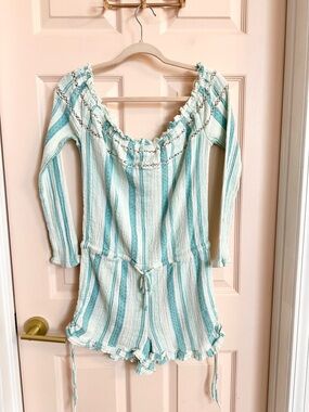 Blue striped Roxy romper